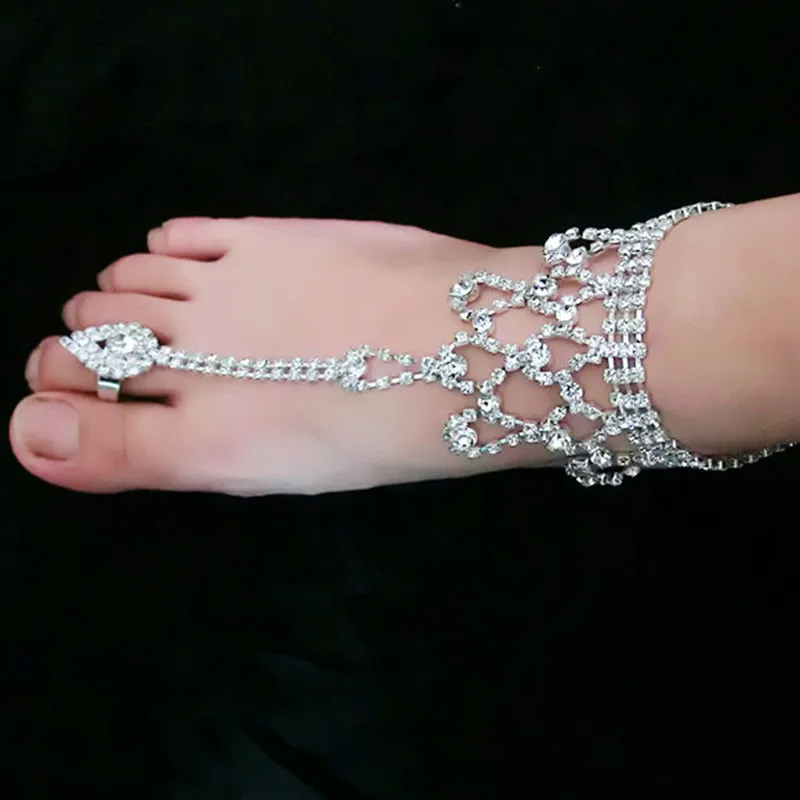 Стильные женские босоножки Пляжная бижутерия для ног свадебные цепочки ножные