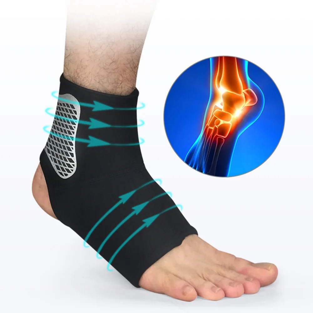 

2pcs Breathable Sports Ankle Protector Ankle Care Sleeve for Exercising Running Fitness Basketball (Black Size)