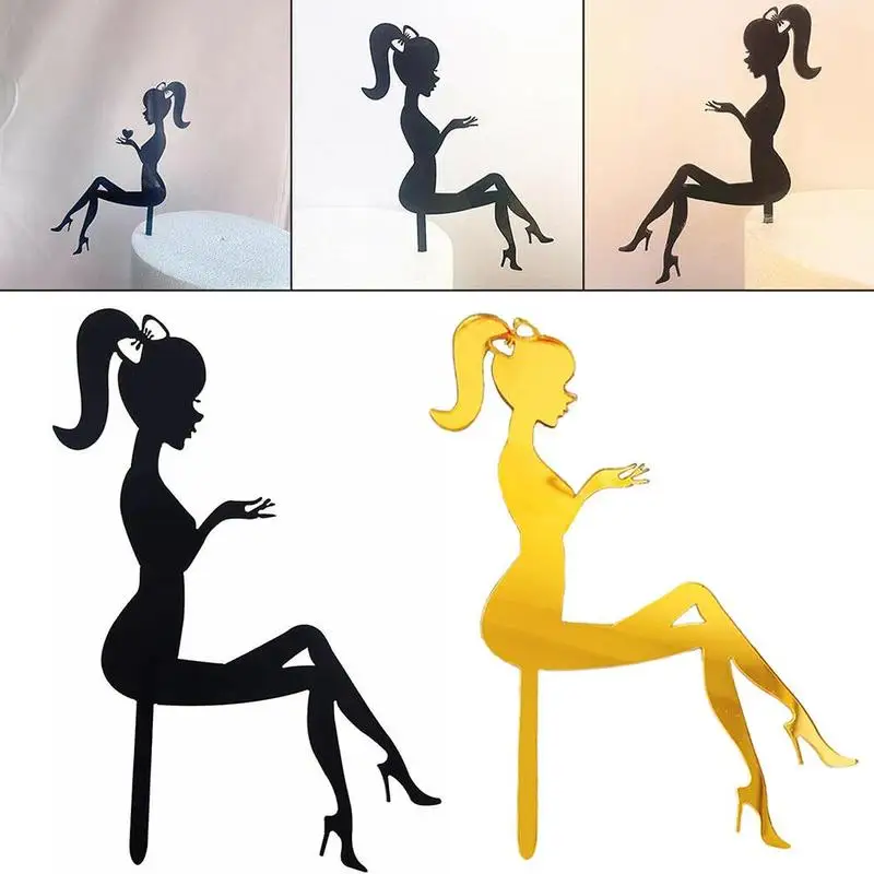 

New High Heels Lady Happy Birthday Acrylic Cake Topper Wedding Girls Cake Toppers for 16 18 21 Birthday Party Cake Decorations