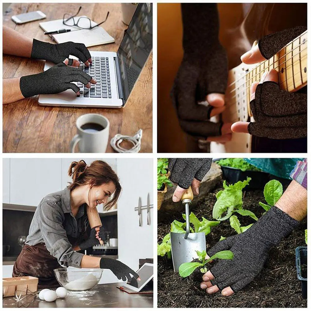 

1 Pair Compression Arthritis Gloves Wrist Support Cotton Joint Pain Relief Hand Brace Women Men Fingers Therapy Wristband