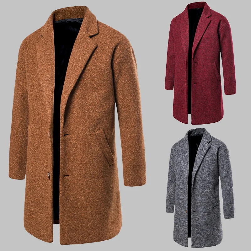 Мужская одежда мужские пальто мужское шерстяное зимняя осенняя модная длинная