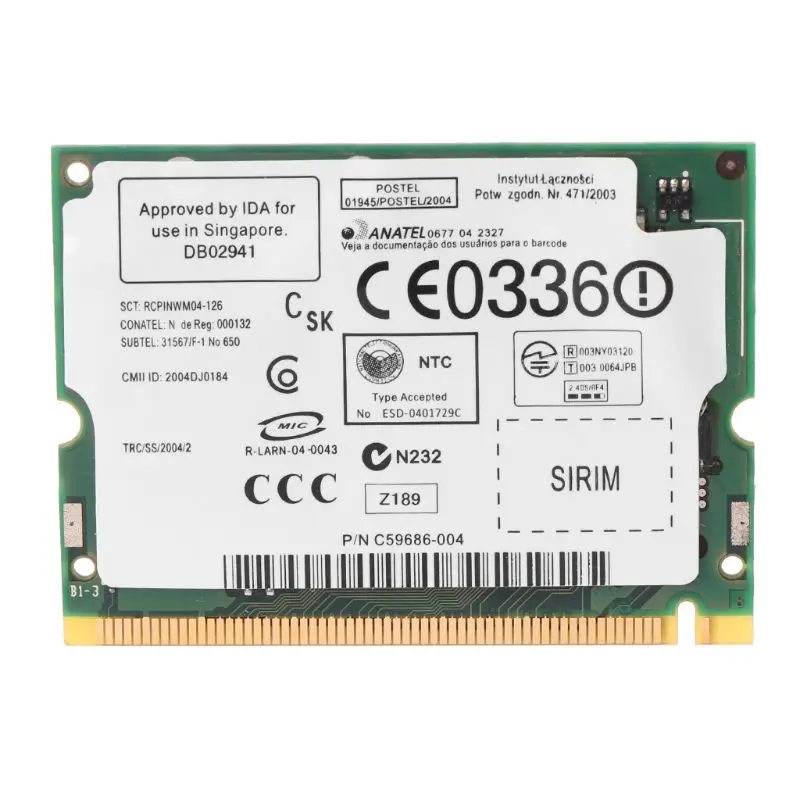 Intel Pro/Wireless 2200BG 802.11b/G Mini PCI сетевая карта Wi Fi для Toshiba Dell|Сетевые карты| |