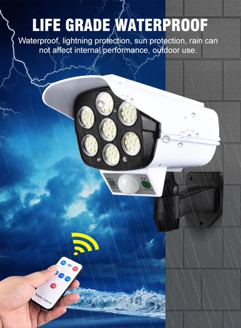 Светильник наружный фонасветильник на солнечной батарее IP66 с датчиком движения |