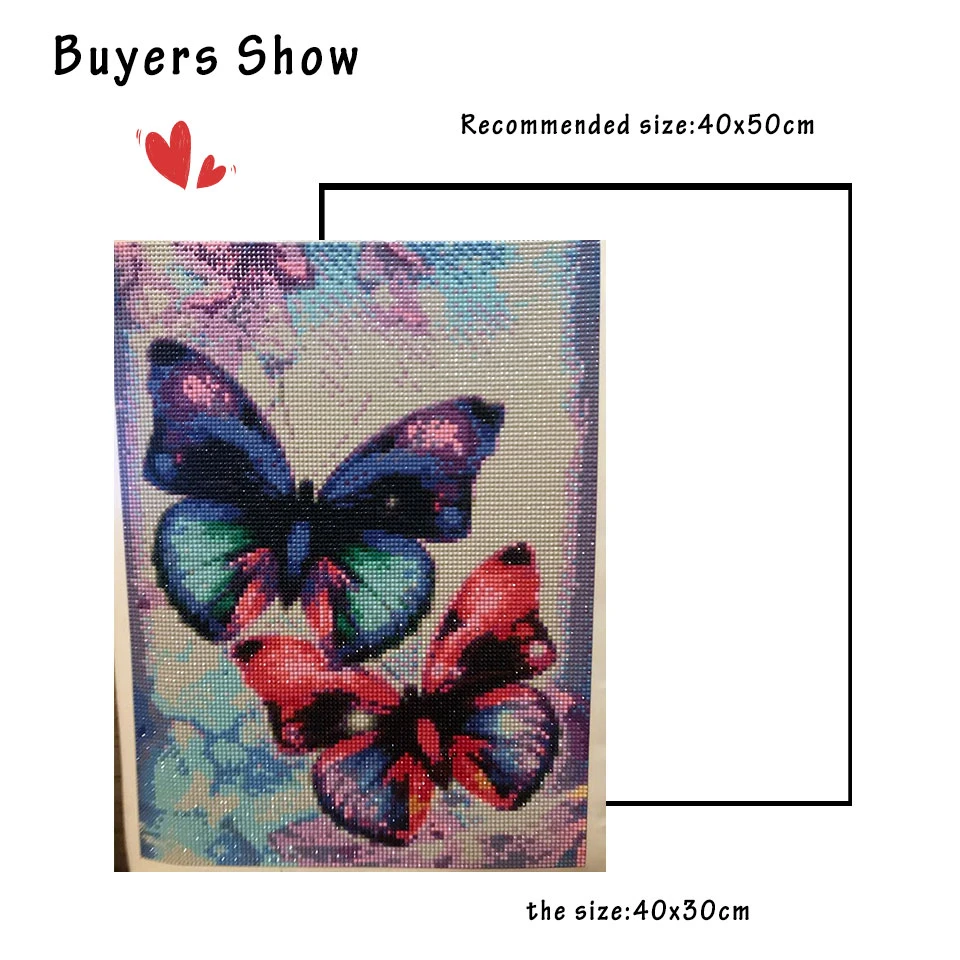 Алмазная Вышивка Животных фиолетовые бабочки для рукоделия набор крестиков