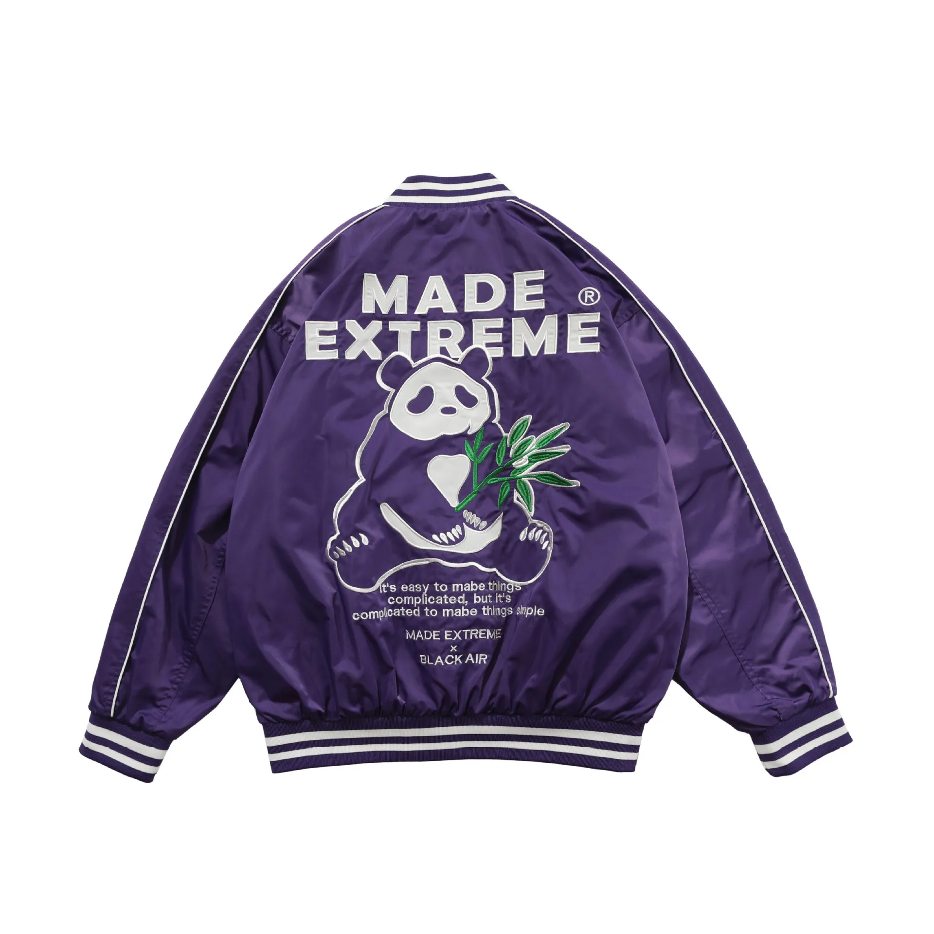 

Hip hop Chinese Panda Patchwork Jackets Womens Harajuku Baseball Coats Streetwear Bomber Jackets Oversize New 2021