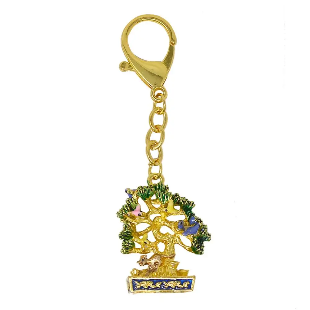 Фен Шуй богатство дерево с мангустом и 6 брелок птицами W4163|Статуэтки миниатюры| |