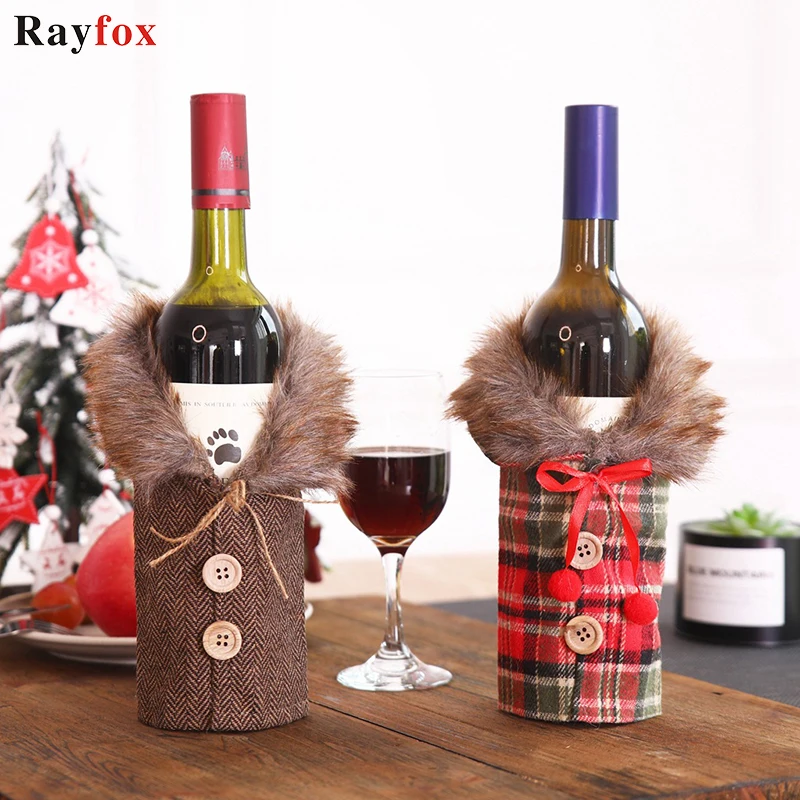 Рождественские украшения для дома Настольный Декор ужина винный чехол вечерние