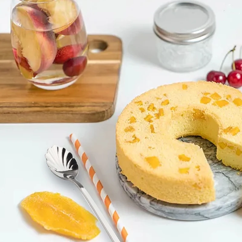 

Stainless Steel Shell Coffee Dessert Sugar Ice Cream Stirring Tea Milkshake Spoon Set for Tableware Kitchen Cafe or Bar