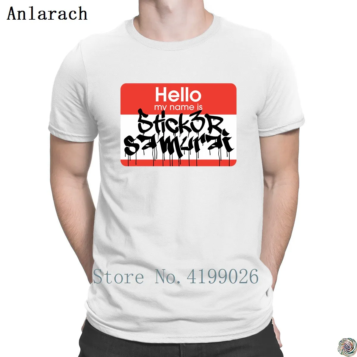 Здравствуйте Меня зовут стикер Самурайские футболки топы с буквами мужские 2018