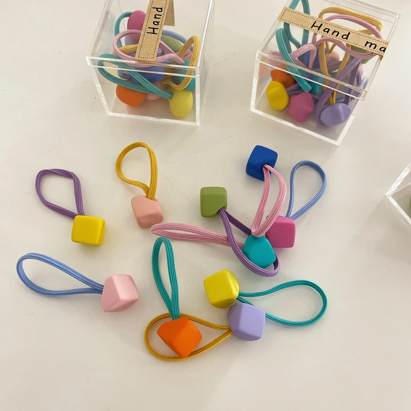 

MISANANRYNE 10pcs/Pack Candy Color Elastic Hair Ties Bands for Girls Star Ball Hair Rope Rings Kids Love Ponytail Holder Hair