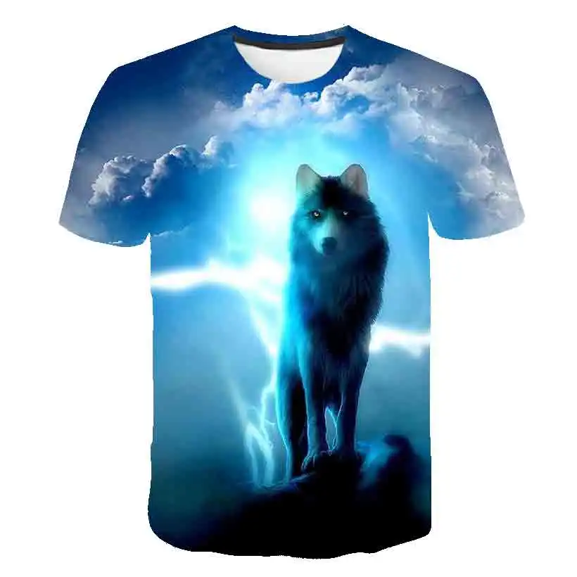 

Kids Girl Wolf T Shirts For Girls Summer Baby Boy Cartoon Tops Fashion Tees Clothes Children T-shirts Casual Shirts 4-14Years