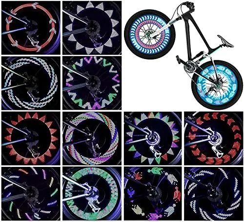

Фонари для велосипедных колес (комплект из 2 шин), светодиодный водонепроницаемые фонари для велосипедных спиц, безопасные ультраяркие фона...