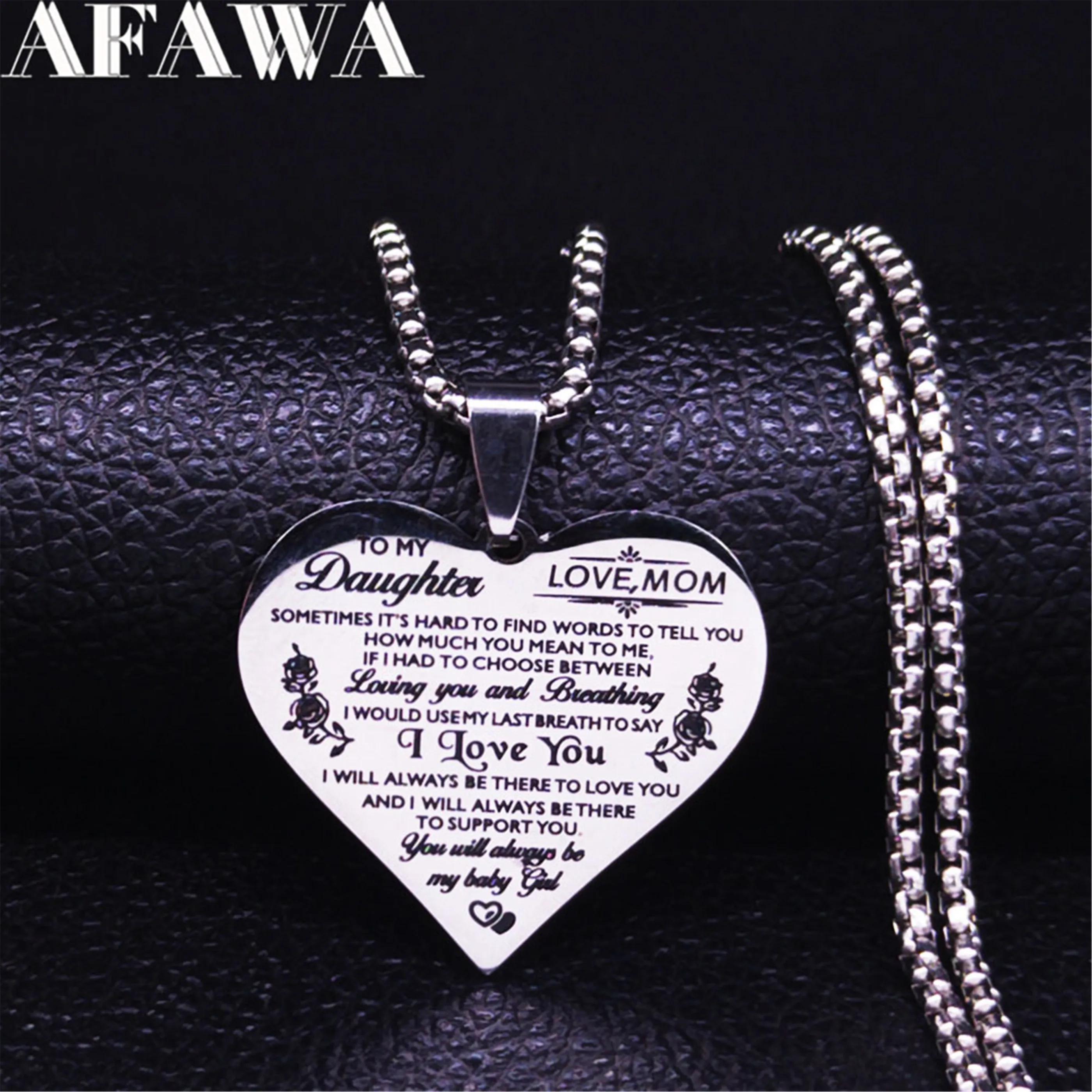 

Ожерелья с подвесками из нержавеющей стали для моей дочери, женские Украшения из нержавеющей стали, joyeria mujer N4018S01