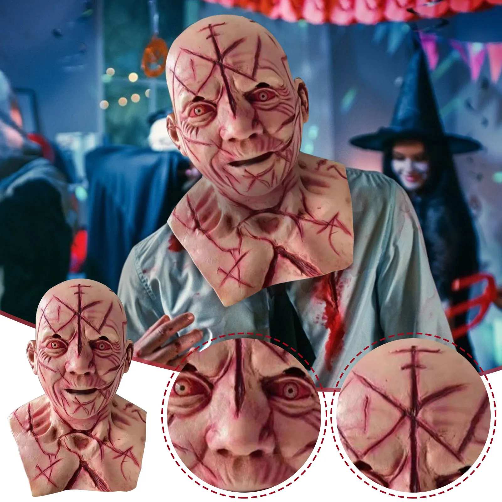 Косплей Хэллоуин ужас латексная маска на все лицо игрушки mascaras фестиваль