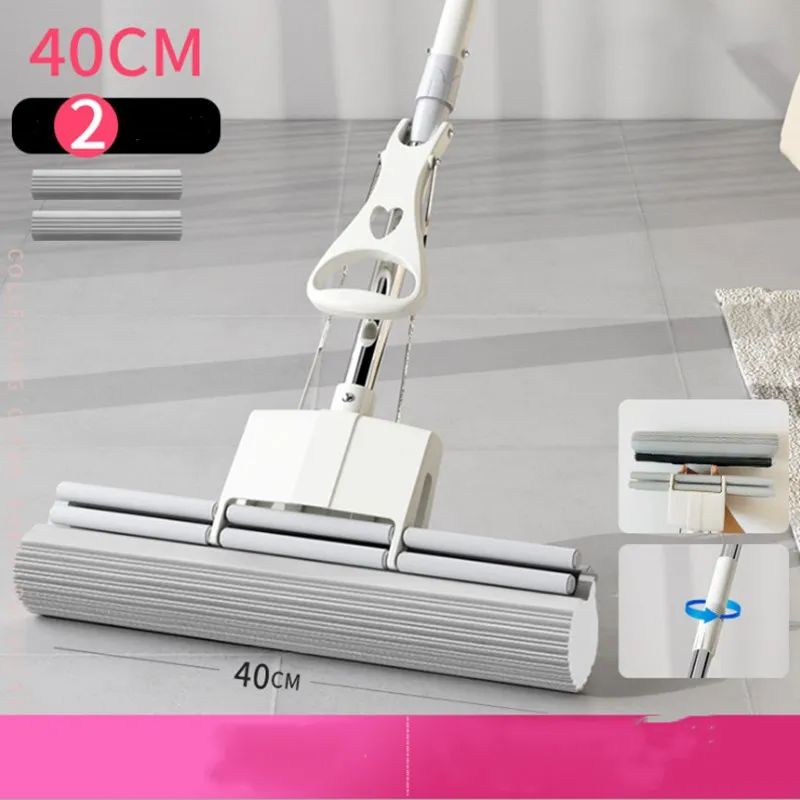 B3 Sponge Mop Head Household Hand-free Washing Absorbent Mop Oversized Roller Type Cotton Mop Ceramic Tiles Floor Cleaning - Цвет: B3