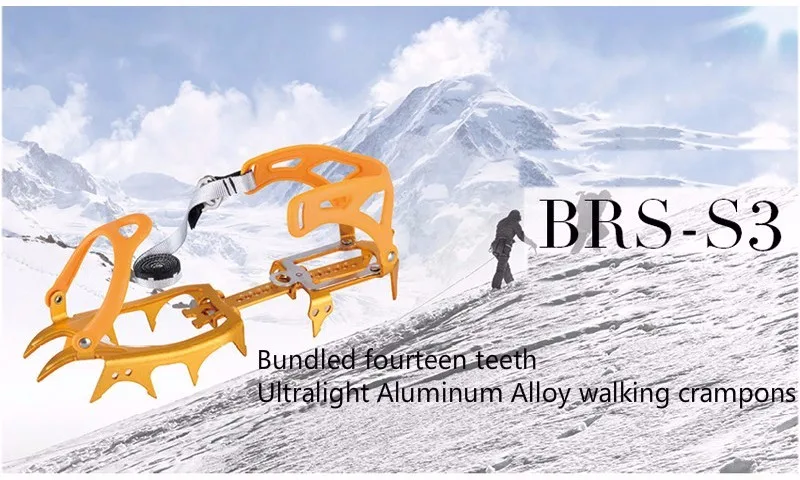 BRS-S3 14 зубцов ледяные Захваты ходячие кошки сверхлегкий алюминиевый сплав альпинистские шипы на подошвах оборудование