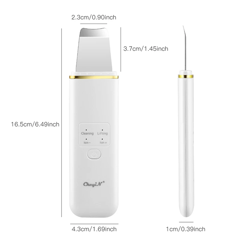 

Ems Ion Ultrasonic Deep Cleansing Skin Scrubber Face Cleaning Peeling Facial Lifting Machine Acne Blackhead Removal Pore Cleaner