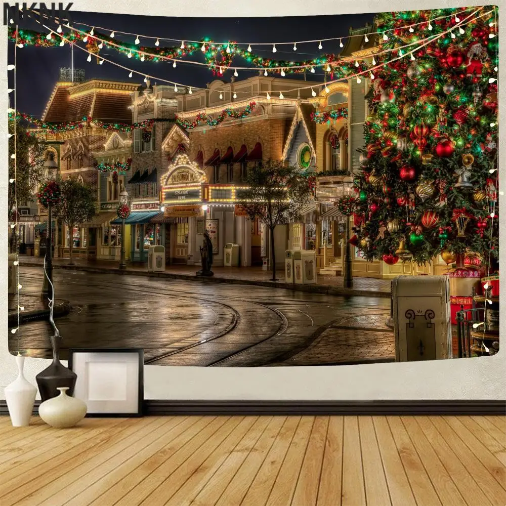 

Брендовый Рождественский гобелен NKNK, праздничный настенный гобелен, домики, тенты, мандала, Рождественская елка, праздничные гобелены с 3D п...