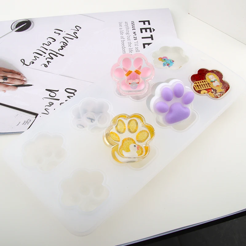 

Cat Paw Silicone Mold Dog Paw Mold Animal Clear Mold for UV Resin Decoden Cabochon DIY Resin Molds for Jewelry