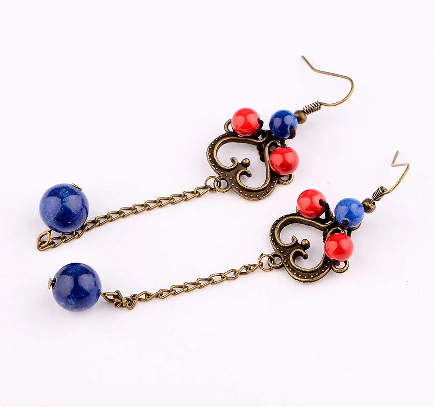 Оригинальные этнические длинные серьги в стиле ретро подходящие ко всему