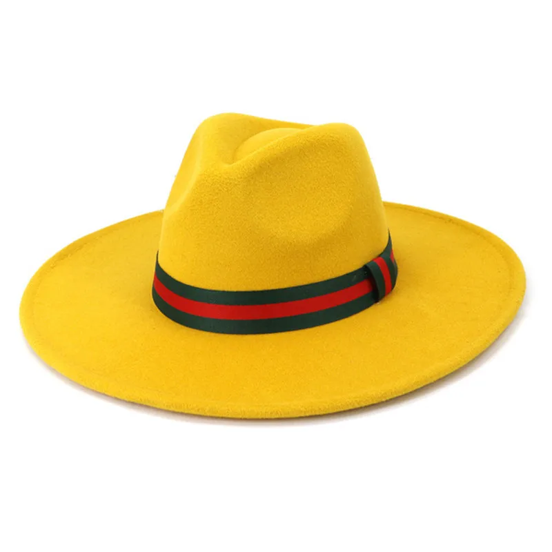 

Шляпа фетровая с широкими полями для мужчин и женщин, Панама из фетра и фетра, с цепочкой, для церкви, белого цвета, 9,5 см