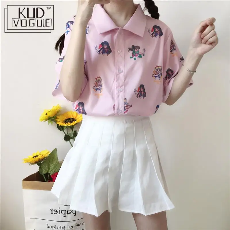 Розовая футболка с коротким рукавом и рисунком моряка Муна женская в стиле