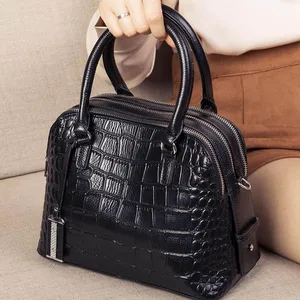 Новая женская сумка из натуральной кожи, модные роскошные сумки, женские сумки, дизайнерские сумки с крокодиловым узором, Натуральная Воловья кожа, известный бренд