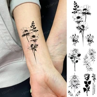 waterproof temporary tattoo sticker snake leaf butterfly wing moon rose black flower tatto arm hand fake tatoo man woman tattoos