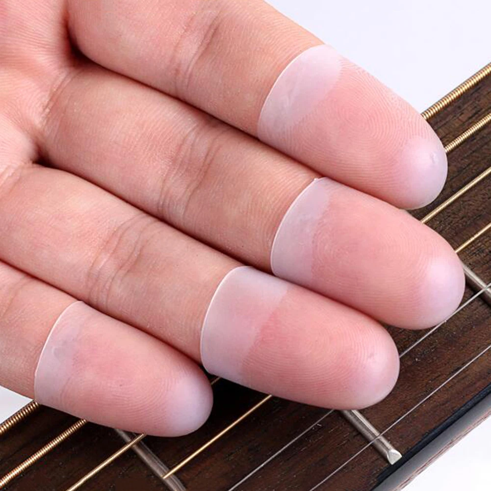 4 teileschachtel gitarre fingertip protektoren silikon finger wachen abdeckung für ukulele elektrische gitarre tamburin zubehör free global