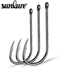 Sunlure 500 шт. рыболовные крючки 1 #-60 # рыболовные крючки Приманка Черный цвет джиг Большой Крючок из высокоуглеродистой стали одиночные рыболовные крючки