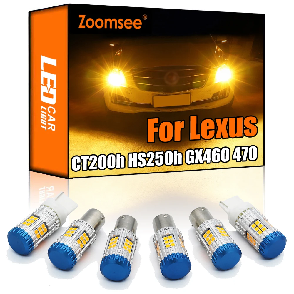 Zoomsee Canbus para Lexus CT200h HS250h GX GX460 GX470 No Hyper Flash Error Auto LED frontal Luz de intermitente trasero bulbo del indicador