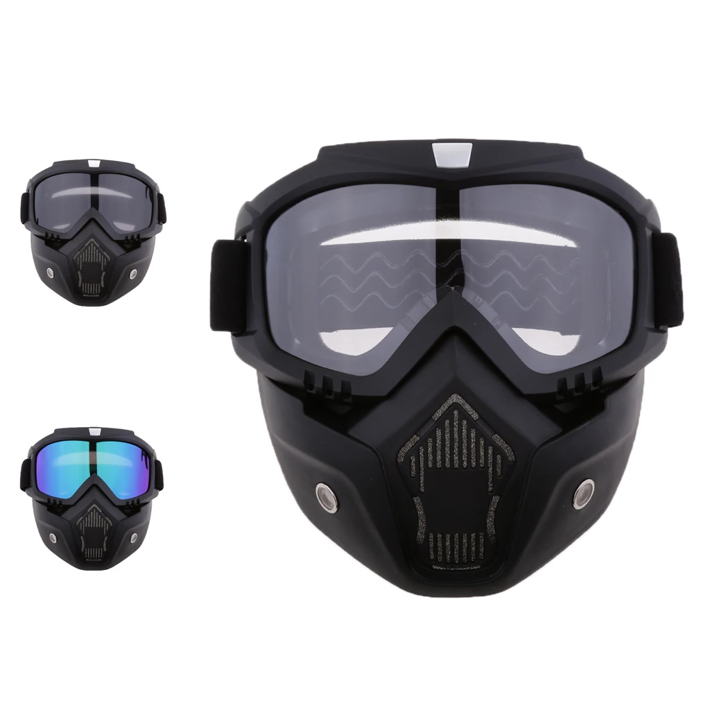 

New Eyewear Detachable Face Mask Shield Goggles for Motorcycle Helmet