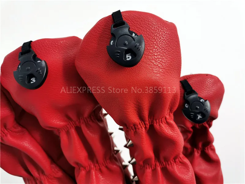 Премиум красные туфли с заклепками для игры в гольф головные уборы драйвер