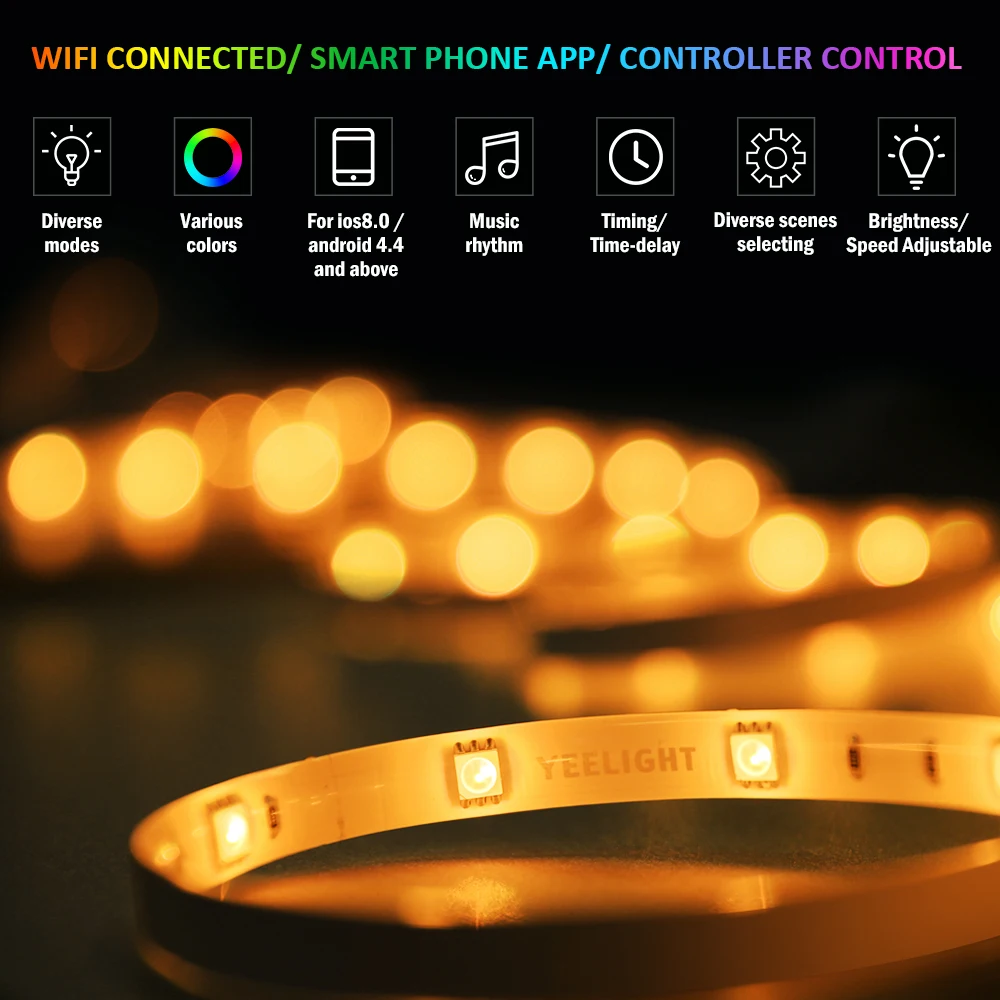 Yee светильник, Светодиодная лента, wifi, RGB, смарт-светильник, приложение для телефона, голосовое управление, Светодиодная лента, водонепроницаемая, для xiaomi, Рождественское украшение, для дома