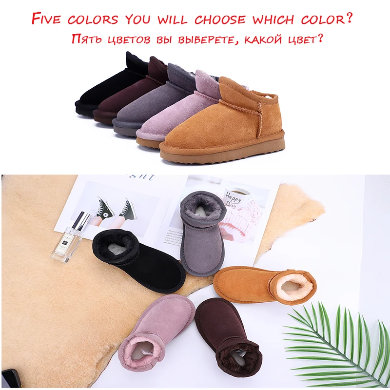 JXANG 2020 новые австралийские классические детские черные зимние ботинки теплые