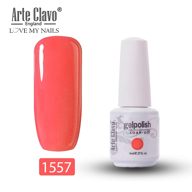 1557 Arte Clavo, 8 мл, зеленый цвет, Гель-лак для ногтей, лак для ногтей, блестящий гель, лак для ногтей, полуперманентный, УФ-Гель-лак, впитывающий - Цвет: 1557