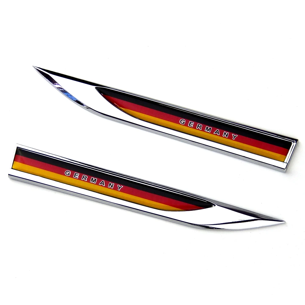 

2PC AUTO GERMANY GERMAN FLAG Side Fender Skirts Knife Type Sticker Badges Emblem Car Styling Free Shipping Wholesale