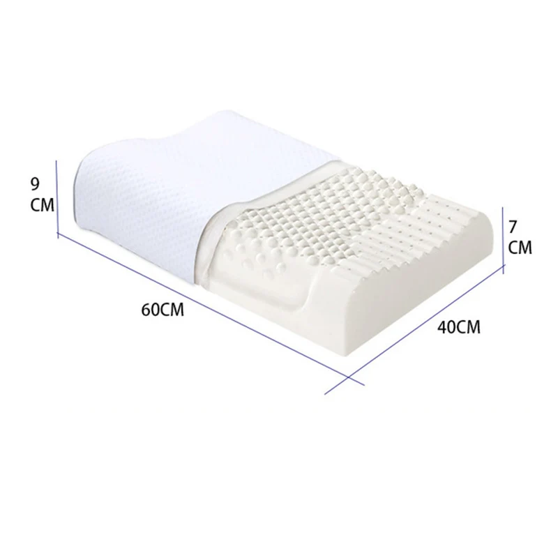 

Neck Latex Bed Pillow for Sleeping Bed Sleep Orthopedic Cervical Support Massage Pillows for Living Room Bedroom with Pillowcase