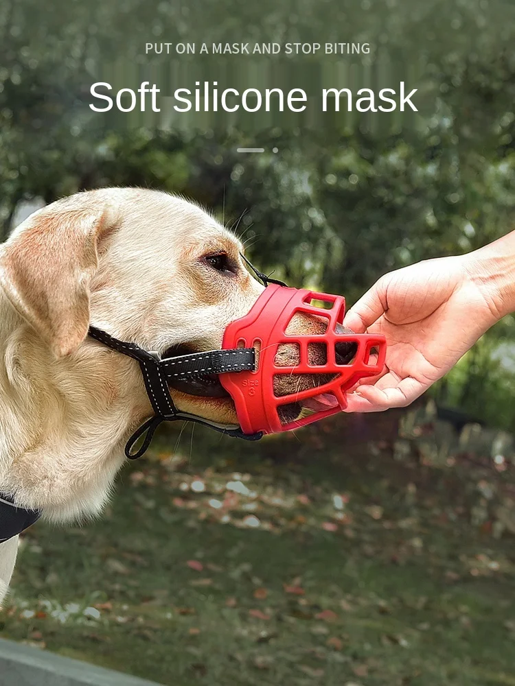 

Dog Mouth Cover Anti-Bite Dog Dog Mask Medium Large Dog Anti-Eat Disorderly Water. Drinking Golden Retriever Big Dog Anti-Bark