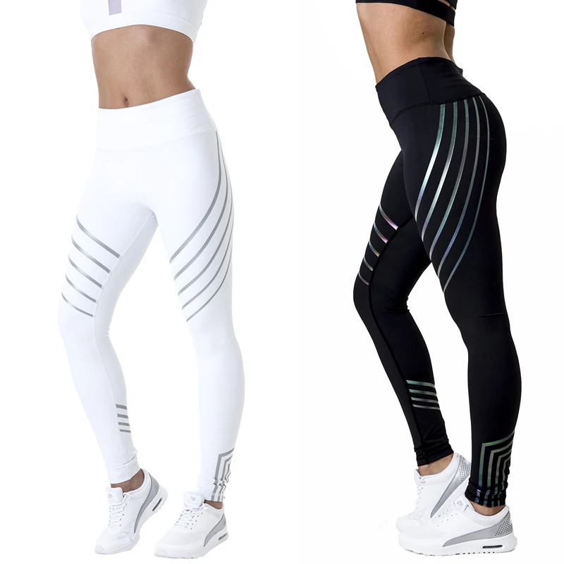 Светоотражающие спортивные Леггинсы для женщин штаны йоги одежда занятий
