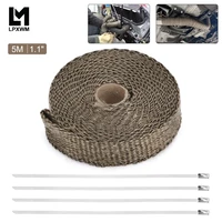 125mm 5m titanium exhaust header pipe heat wrap tape with locking ties thermal protection roll shield car accessories