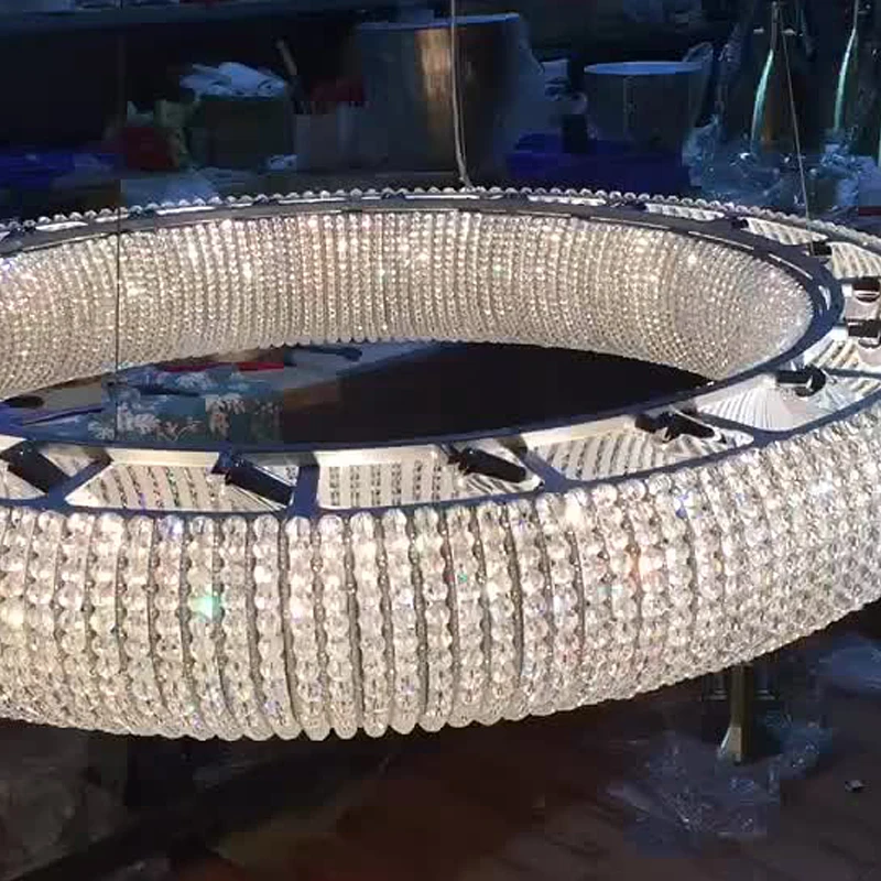 

YSN FKL Modern Chrome Round Design Crystal Chandelier Lighting For Bedroom Living Room Indoor Light Fixtures LED Cristal Lustre