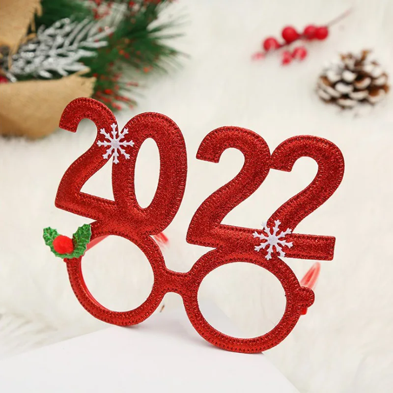 

New Year 2022 Glasses Frame Christmas Decorations Kid Toys Navidad Gifts Christmas Costumes New Year Eve Party Favors Decoration
