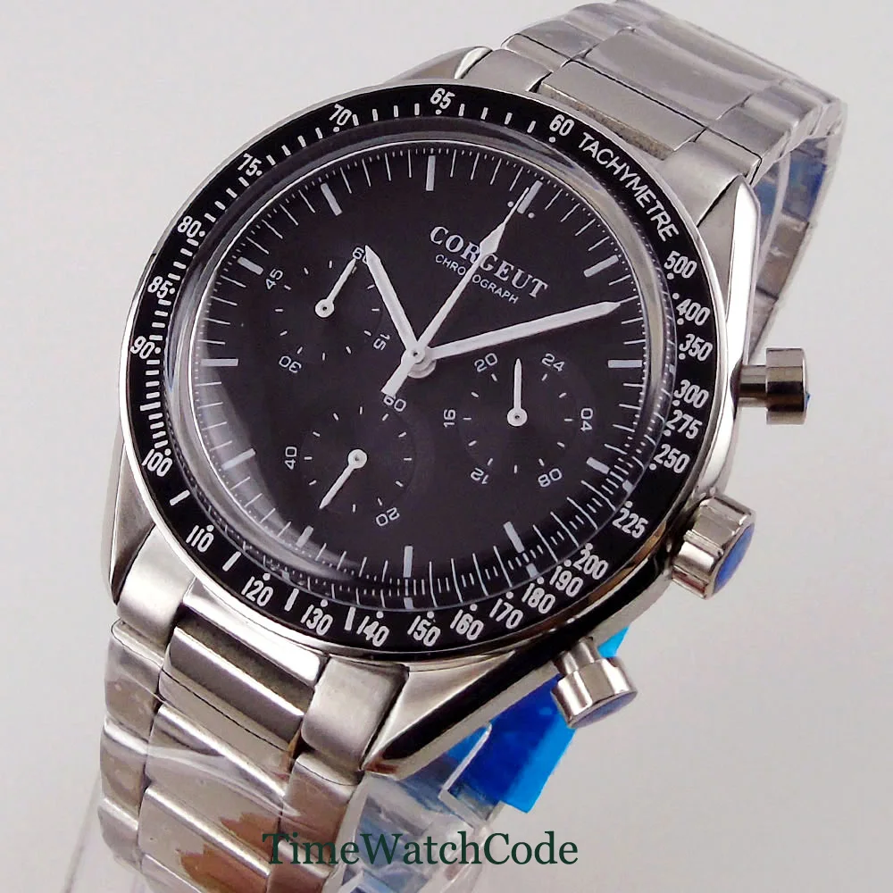 Мужские кварцевые наручные часы с хронографом из нержавеющей стали 40 мм |