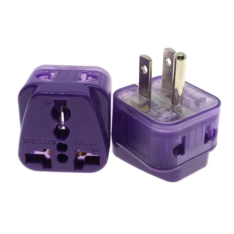 2 IN 1 - Universal to US Canada Thailand Plug Adapter AC250V 10A Convert World Wonpro WADB-5 | Electrical Sockets