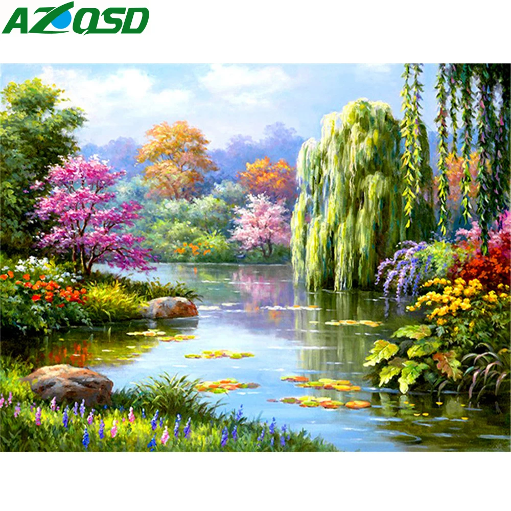 AZQSD алмазная вышивка природа Ландшафтная мозаика с бриллиантами полный квадратный Рукоделие Ремесла алмазная вышивка распродажа натуральная пейзажа подарки ручной работы