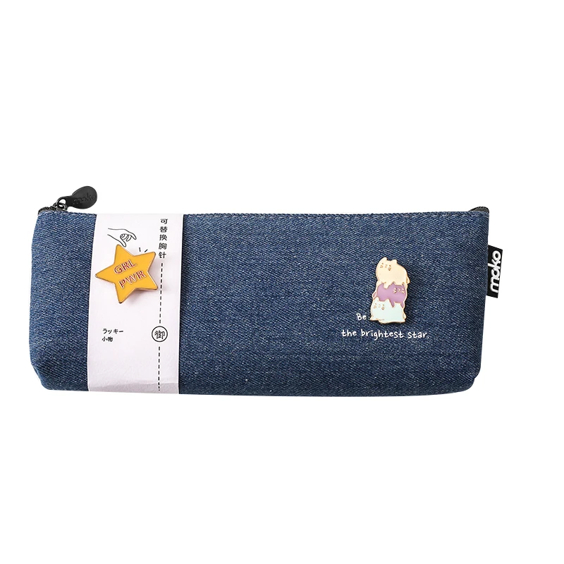Каваи большой емкости Холст Карандаш Чехол эмалированная брошь ручка мешок