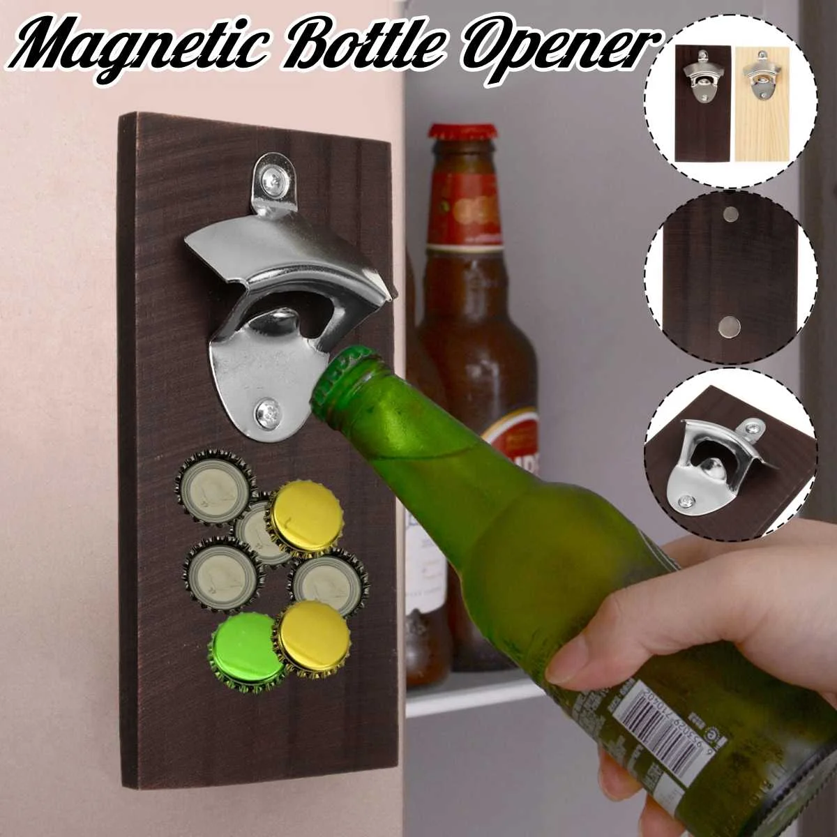 

1pc Vintage Bottle Opener Wall Mounted Wine Beer Opener Tools Bar Drinking Accessories Home Decor Kitchen Party Supplies