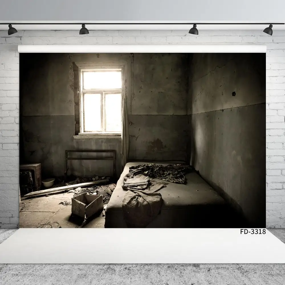 Виниловые тканевые фоны для фотосъемки в заброшенной комнате портретные