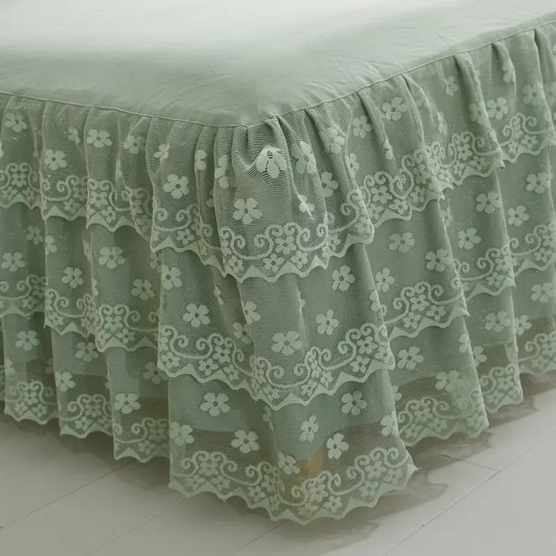 Cross-border 1pc Lace Bed Skirt Korean Princess Bedding Bedspreads Fitted Sheet for Girl Mattress Cover Queen Size Sheets | Дом и сад